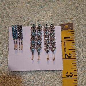 Blue and Silver Hair Clips Bobby Pins Set